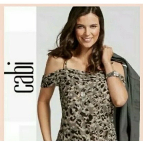 CAbi Tops - Cabi Alegria Collection #5360 Tiered Cold Shoulder Top Camo Women's Size Small